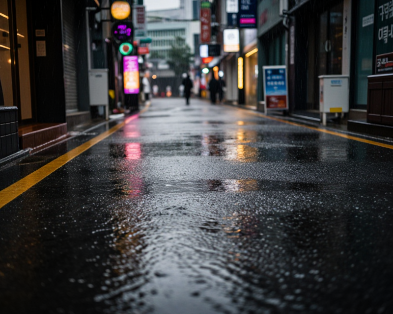 Rainy Seoul Street