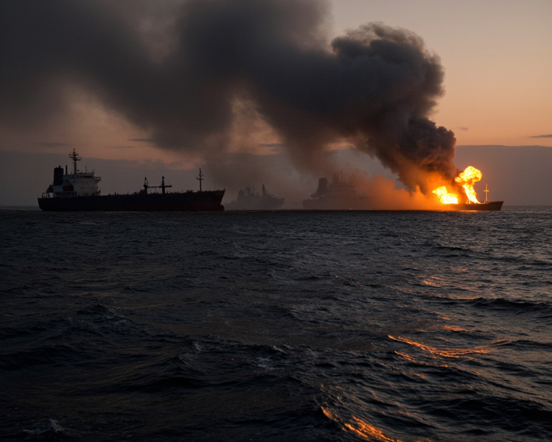 Strait of Hormuz Conflict Scene