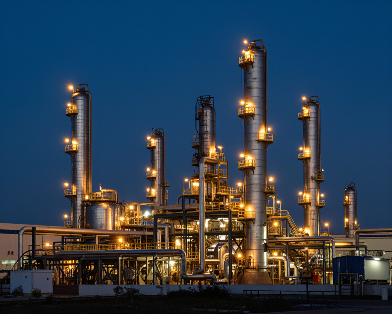 Industrial Refinery at Twilight