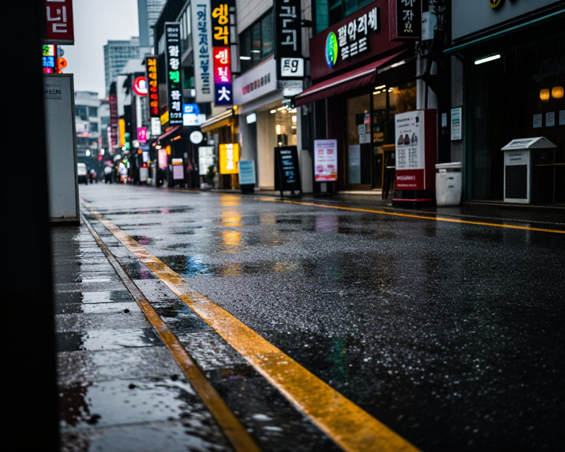 Rainy Urban South Korea