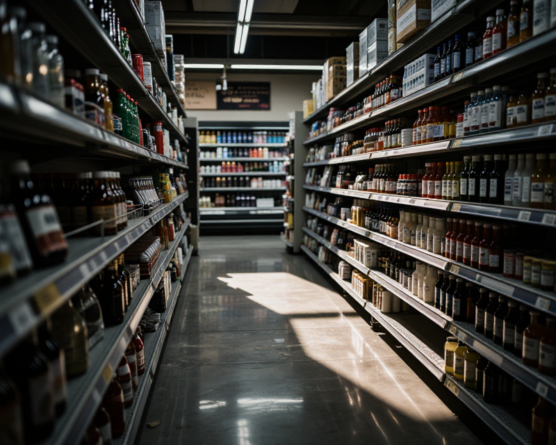Empty Supermarket Aisle