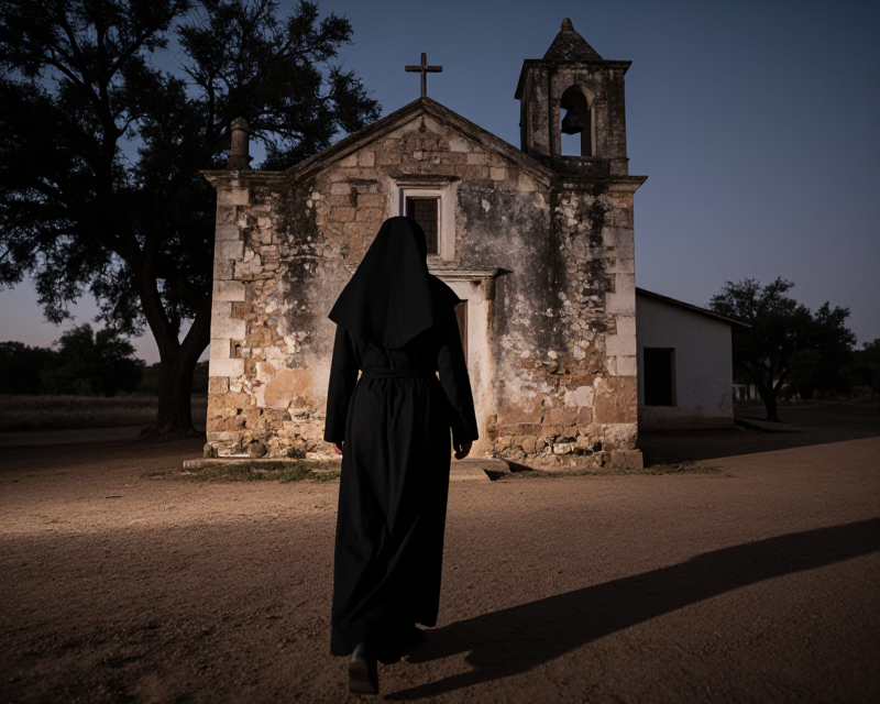Cinematic Nun Silhouette
